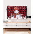 thumbnail image 3 of Outdoor TV Cover 40 to 43 Inch Weatherproof, Christmas Snowman Waterproof TV Screen Protector for Outside Decor with Zipper and Pocket 40"L x 25"H , Winter Snowflakes Red Black Buffalo Plaid, 3 of 7