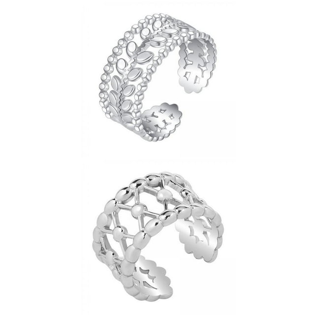 Joyería Vintage 2 Piezas Abierto de Plata Zulema Anillos Abiertos