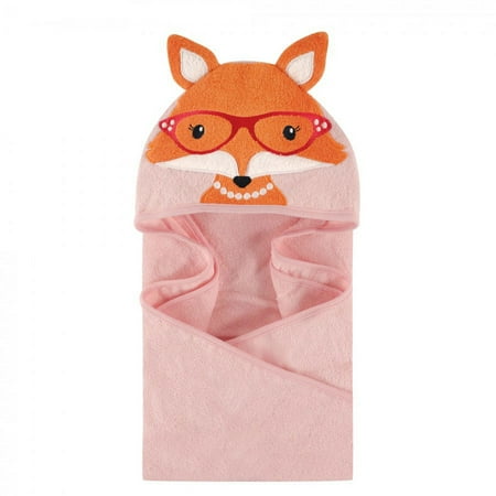 Hudson Baby Infant Girl Cotton Animal Face Hooded Towel Foxy One Size