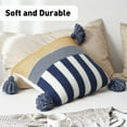 thumbnail image 4 of One Piece of Throw Pillow Cover with Pom-poms,Soft Stylish Solid Square Tassel Cushion Case,Accent Indie Pillow for Bedroom Living Room(18 x 18 Pillowcases), 4 of 8