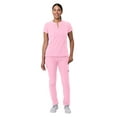 thumbnail image 5 of Adar Addition Go-Higher Scrub Set For Women - Notched V-Neck Scrub Top & Skinny Cargo Scrub Pants - A9600 - Soft Pink - XL, 5 of 7