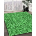 thumbnail image 2 of Ahgly Company Indoor Round Patterned Neon Green Area Rugs, 5' Round, 2 of 6