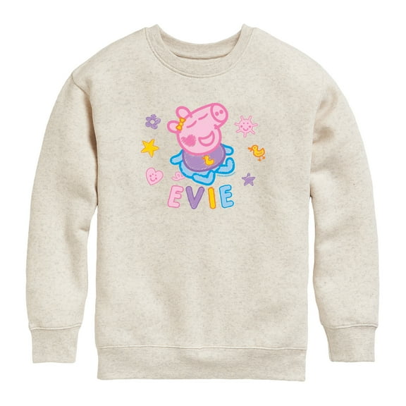 Peppa Pig - Evie Scribbles - Toddler Crew Fleece Sweatshirt