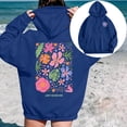 thumbnail image 1 of TINZ Chandail à Capuchon Imprimé Fleurs de Vacances/leisure & Slogan avec Cordon de Serrage Longue Veste d'Hiver Chandail en Molleton Femmes Robe Chandail à Capuchon Décontractée Tendance Femmes, 1 of 4