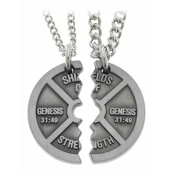 Small Ant.Finish Split Weight Plate Necklace-Genesis 31:49 by Shields of Strength