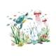 thumbnail image 5 of 2x marinas marinas de tortuga calcomanías de pared bajo el sea world decorativo decorativo tortuga de tortuga pegatinas para el fondo del baño, 5 of 9