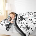 thumbnail image 4 of Feelyou Cartoon Bow-tie Print Bedding Comforter Set, Fashion Black Bowknot Twin Comforter Sets, Watercolor Love Heart Reversible Bedding Set, Ultra Soft Bedroom Decor, 2 Pieces, 4 of 8