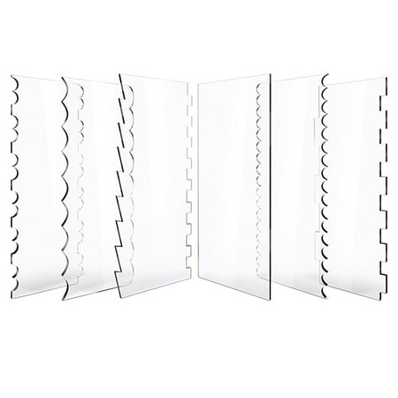 

Etereauty 6Pcs Odontoid Cake Scraper Acrylic Cake Cutter Kitchen Baking Supply Transparent