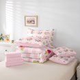 thumbnail image 6 of Homewish Retro Flower Floral 7-Piece Twin Bedding Sets,Pink Plaid Grid Bedding Comforter Set,Blue Bow Knot Ribbon Sheet Sets For Girls Teens,Microfiber Bedroom Decor Reversible, 6 of 8