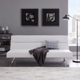thumbnail image 6 of White Convertible Futon Sofa, Modern Reclining Black Sleeper Sofa, Classic,Faux Leather Futon Sofa Bed, 6 of 9