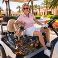 thumbnail image 3 of Golf Cart Seat Covers for 2 Seater,Halloween Microfiber Cart Seat Towel Blanket,Forest Ghost Pumpkin Castle Vintage Cottage Absorbent Breathable Non Slip Bench Seats Protector for Golf Course 51"x31", 3 of 9