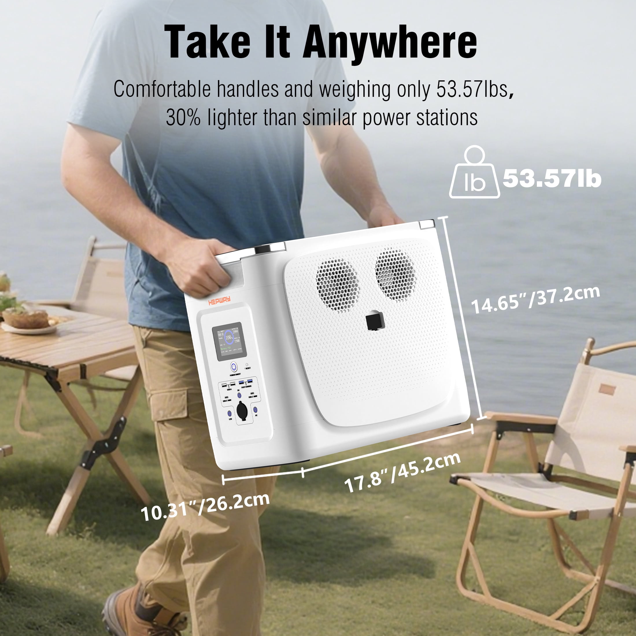 HEPWAY Portable Power Station,2000W 2016Wh LFP Battery 3000+ Cycle to 80%, Expandable Up To 32,768Wh with X-Boost 3600W, Full Charge in 1.3Hr, 2400W Solar Generator for Home UPS Backup RV Camping