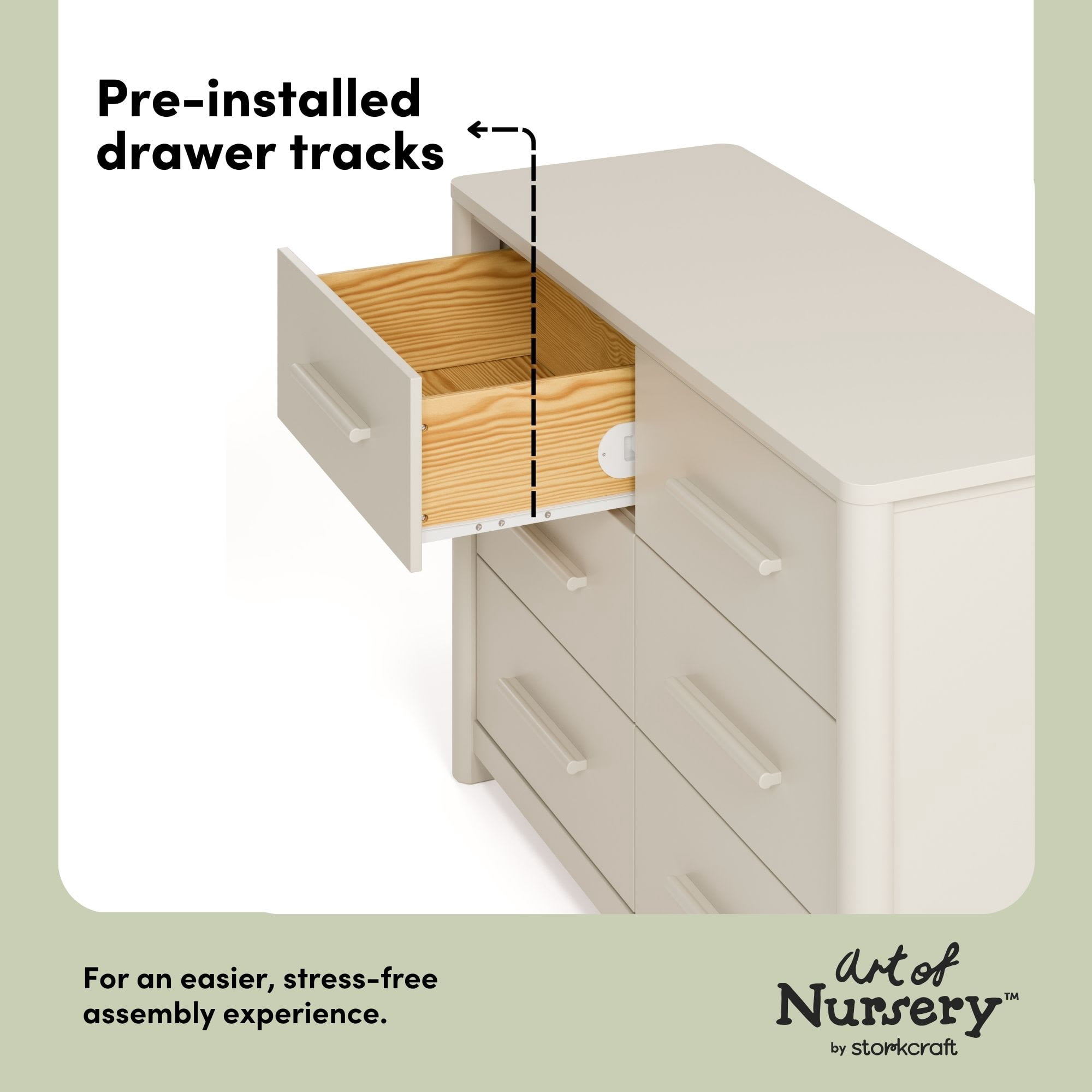 Art of Nursery by Storkcraft Malta 6 Drawer Dresser - Frosted Oat