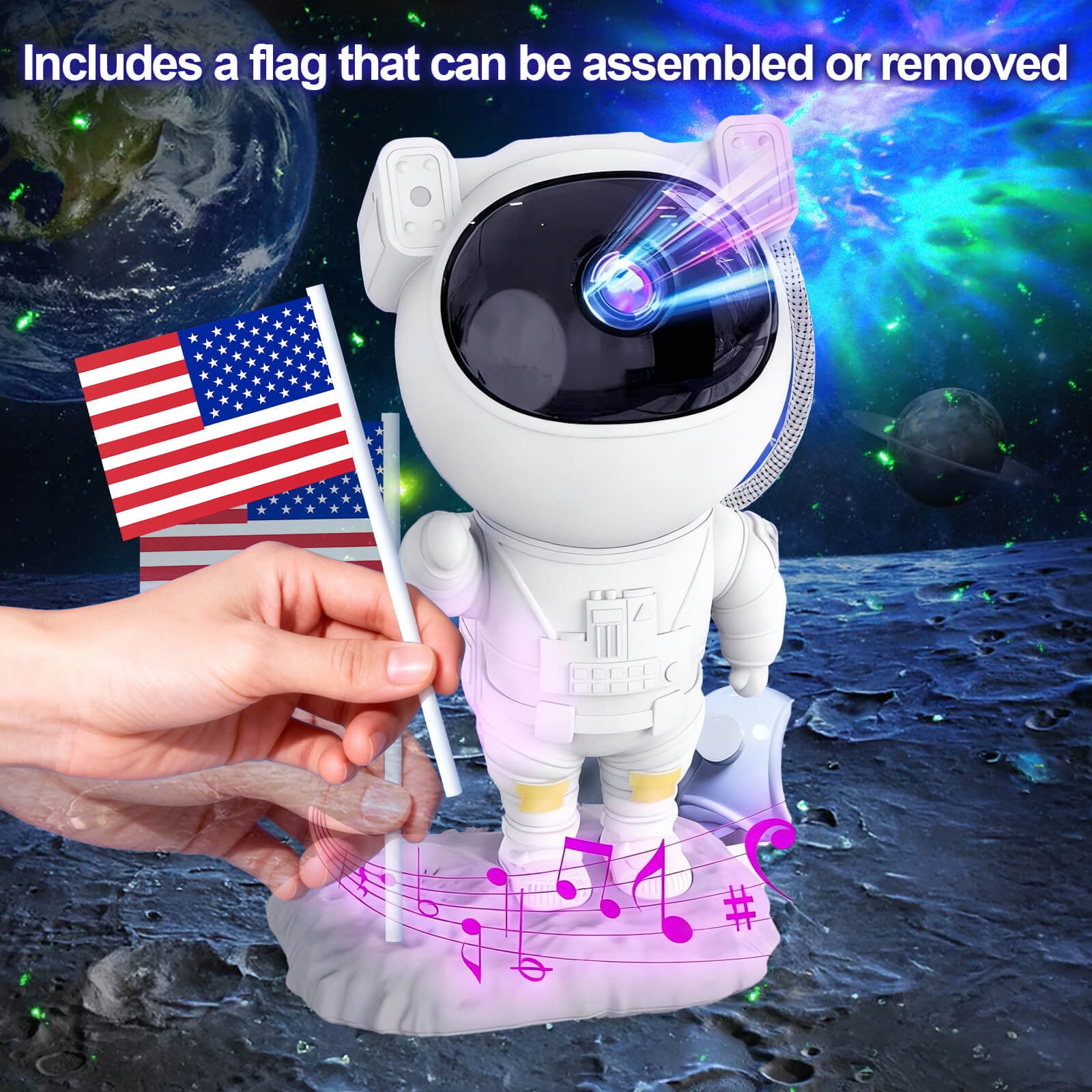 Astronaut Galaxy Projector - Galaxy Projector with Timer and Remote, Robot Night Light for Kids Room Decor, Birthdays, Valentine's Day Gift