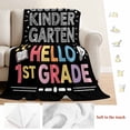 thumbnail image 5 of Black Graduation Blanket Soft Cozy Warm Throw Blanket for Couch, Plush Fuzzy Flannel Fleece Blankets for Sofa, Funny Words Kindergarten Bed Blankets Lightweight Gifts for Women, 50"x80", 5 of 9
