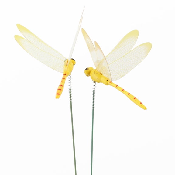 Leodye 10PCS Artificial Dragonfly Garden Stakes Set Decorative Indoor Outdoor Yard Flower Pot Potted Ornament -9.84 × 1.97 in