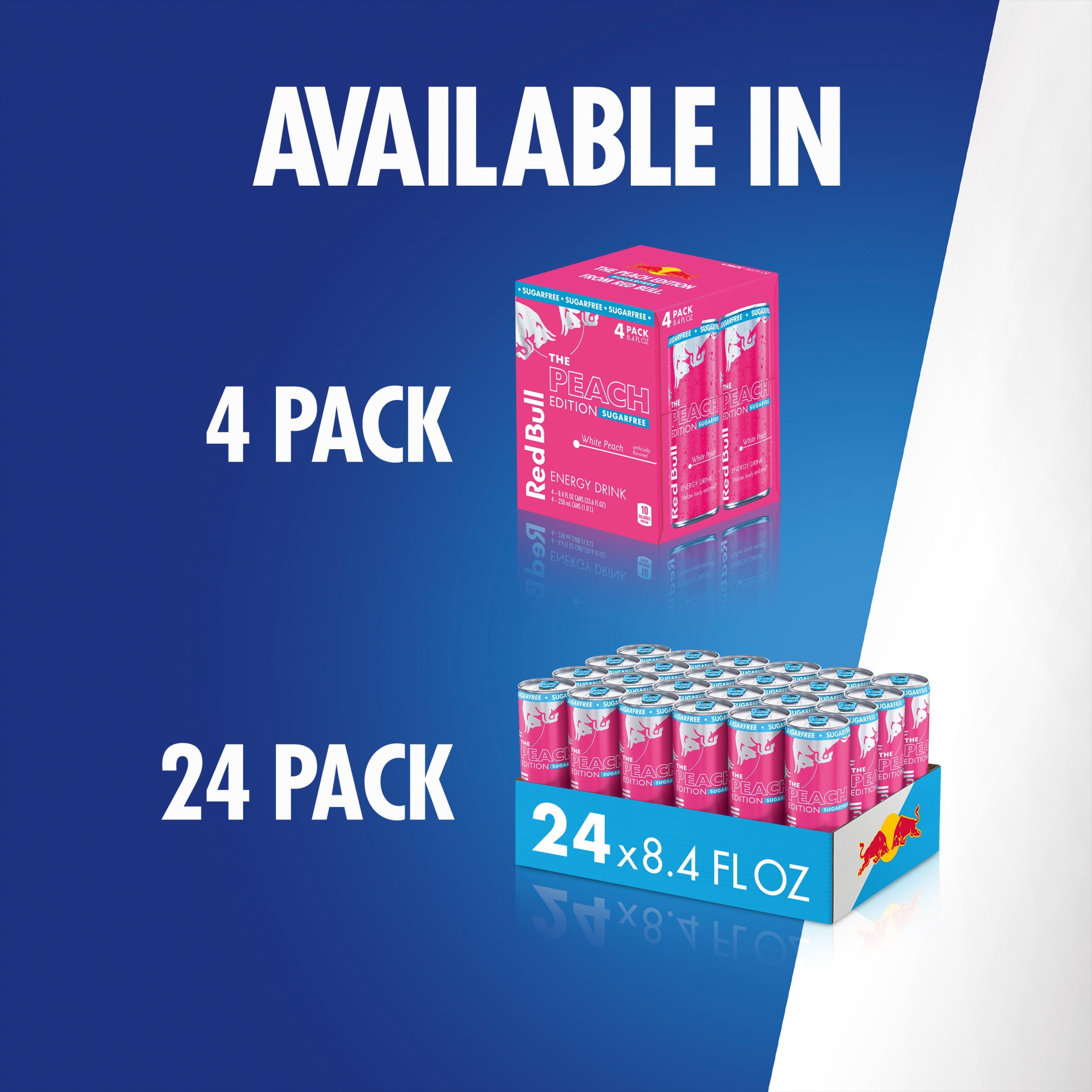 Red Bull Peach Edition Sugarfree Energy Drink,  White Peach,  8.4 fl. oz.,  6 x 4 Cans