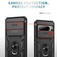 thumbnail image 4 of for Google Pixel 8 Pro 3-in-1 Phone Case with Slide Camera Cover, Build in 360° Rotating Ring Kickstand, Military Grade Protective Shockproof Heavy Duty Anti-fall Phone Case for Google Pixel 8 Pro,D, 4 of 10