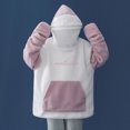thumbnail image 3 of Vedolay Sweatshirt for Women Women Half Zip Oversized Sweatshirts Long Sleeve Cropped Pullover Workout Warm Tops,Pink XL, 3 of 5