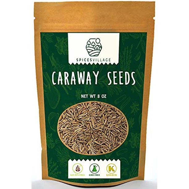 SPICES VILLAGE Caraway Seeds [ 8 Oz ] Kosher Certified, All Natural, Gluten Free, Non GMO, Great