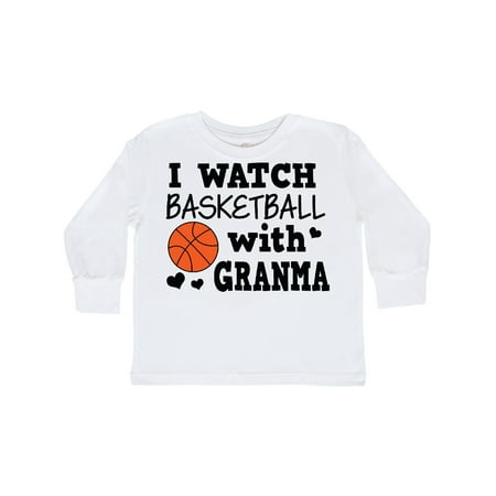 

Inktastic I Watch Basketball with Granma Gift Toddler Boy Girl Long Sleeve T-Shirt