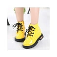 thumbnail image 4 of SIMANLAN Boys Girls Ankle Boots Kids Lace Up Waterproof Combat Shoes With Side Zipper for Toddler/Little Kid/Big Kid Yellow 10C, 4 of 9