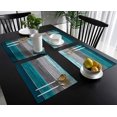thumbnail image 3 of Placemats Set of 6, Retro Rustic Barn Wood Texture Polyester Stain Resistant Table Mats Washable Placemat Decoration for Kitchen Dining Table Ombre Peacock Blue Gray, 3 of 6