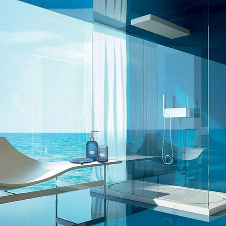 Decor Stripe Blue Glass Bath Accessory, Aqua Colored Bathroom Accessories