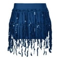 thumbnail image 3 of iixpin Kids Girls Sequin Tassel Latin Dance Skirt Hip Hop Jazz Belly Dance Ballroom Performance Costume Dancewear Navy Blue 12, 3 of 6