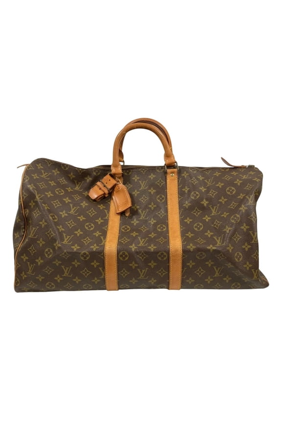 Pre-Owned LOUIS VUITTON Louis Vuitton Keepall 55 Monogram Boston Bag M41424 Brown Men's and...
