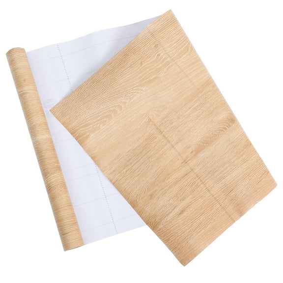 Raindrops 1 Roll Peel and Stick Wood Grain Furniture Sticker Self Adhesive PVC Wallpaper for Decoration Brown