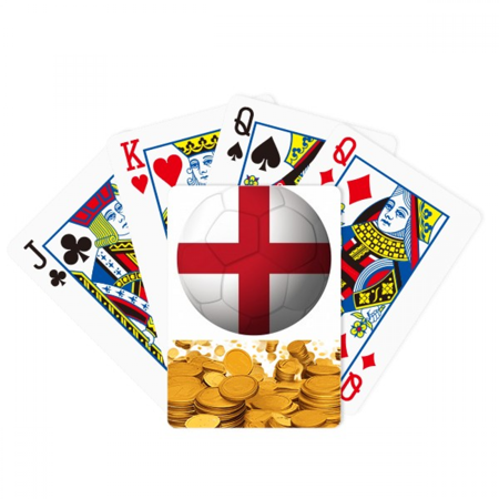 England National Flag Soccer Football Gold Playing Card Classic Game
