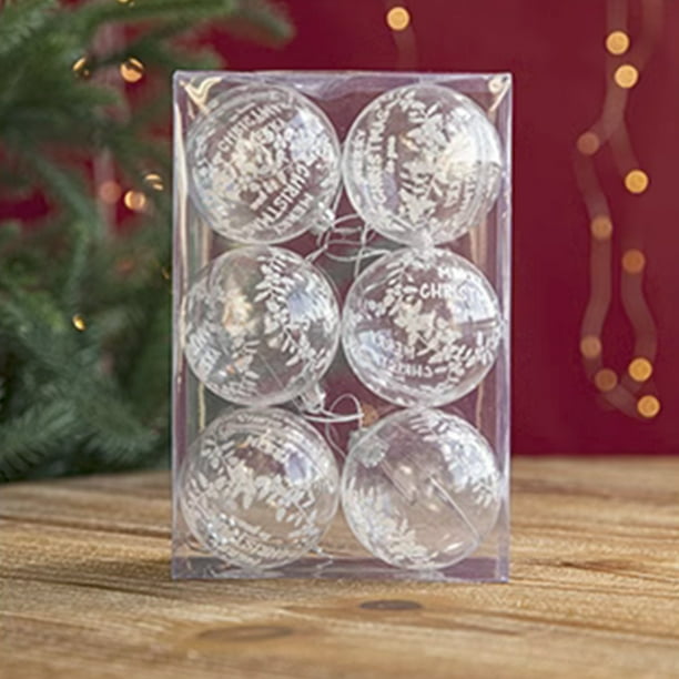 6Pcs Christmas Ball Ornaments Tree Decorations,.36 Inch Christmas Bulbs Ornaments For Christmas Tree Ornaments Tree Skirt Home Party Holiday Decor