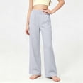 thumbnail image 1 of nerohusy Kids Wide Leg Pants Girls Elastic High Waisted Sports Pants Casual Solid Full Length Leg Pants with Pockets 14-15 Years, 1 of 7