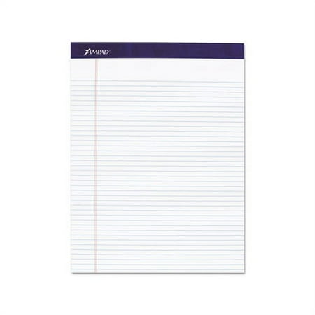 Legal Ruled Pads Narrow Rule, 8.5 x 11.75, White, 50 Sheets, 4/Pack