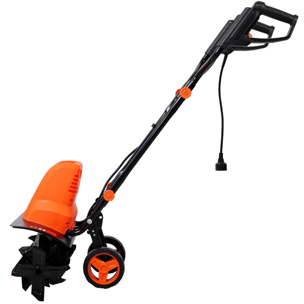 NOBOLEA 13.5AMP Electric Tiller,120V/60HZ,18-Inch Width 9-Inch Depth Corded Powerful Tiller,With 24 Steel Tines,Adjustable Wheels,for Garden Lawn Yard