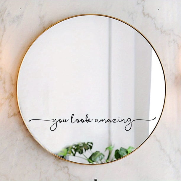 1pc, Mirror Decal, Love Yourself And Love Life Inspirational Quotes Wall Sticker, Bathroom Decor Shower Door Decal, Window Sticker, Bedroom Bathroom Background Wall Decor, Home Decor