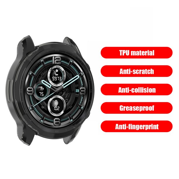 Funda protectora de reloj de TPU para Ticwatch Pro 3/Pro 3 Lite (negro transparente)