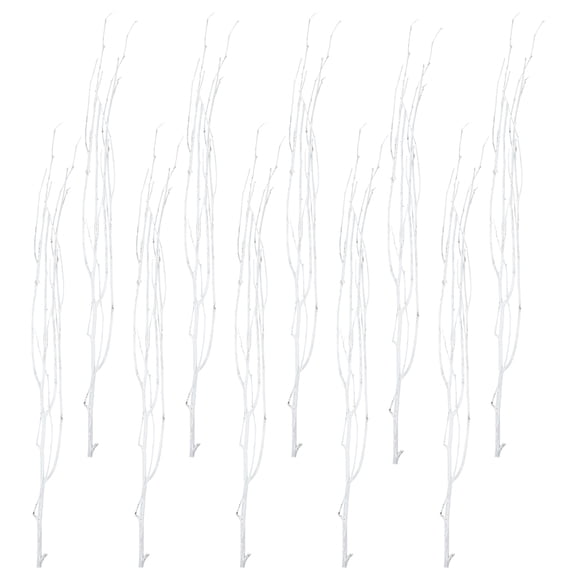 HONMEET Home Branches Decor Birch Branches White 12Pcs Simple Style Flower Arrangement