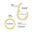 thumbnail image 3 of Turandoss Professional Grade 14K Gold Plated Nose Ring for Women 9mm Surgical Steel Hinged Hoop Hypoallergenic Conch Piercing Jewelry for Women, 3 of 9