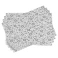 thumbnail image 1 of Ambesonne Flower Place Mats Set of 4, Rotary Round Rings Dots, Standard Size, White, 1 of 6