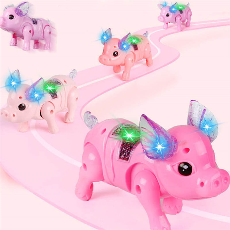 Electric Walking Singing Musical Light Pig Toy with Leash Interactive Kids Toy - LOTONJT Musical Toy Random Color Novelty & Gag Toys