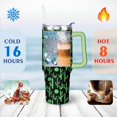 thumbnail image 4 of 40oz Pot Cactus Decor Stainless Steel Flip Straw Tumbler Spill Proof Travel Cup Double Wall Vacuum Insulated Coffee Mug with Top Handle, 4 of 6
