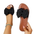 thumbnail image 2 of Domuza Women's Bow Flat Casual Sandals 2026 Summer Comfortable Non-slip Slides Slip On Open Toe Sandals Indoor Outdoor Slippers Shoes Black 7（EU-38）, 2 of 7