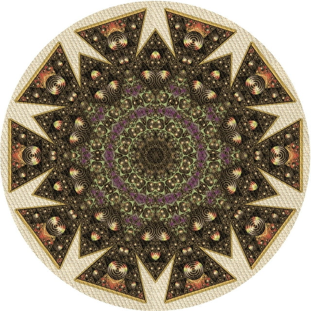 Ahgly Company Tapis de Zone Ronds d'Intérieur Lavables à la Machine, Transitionnels, Brun Boulanger, 3 Pieds Rond