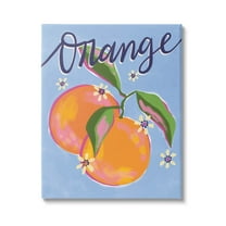 Orange Citrus Fruits Floral Pattern Food & Beverage Graphic Art Gallery Wrapped Canvas Print Wall Art