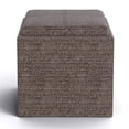 thumbnail image 6 of Rockwood 17 inch Wide Cube Storage Ottoman with Tray in Mink Brown Tweed Look Fabric, 6 of 9