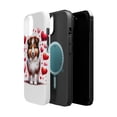 thumbnail image 2 of DistinctInk Tough Case for Apple iPhone 14 (6.1" Screen), Compatible with MagSafe Charging - Valentine's Day Shetland Sheepdog Puppy, 2 of 6