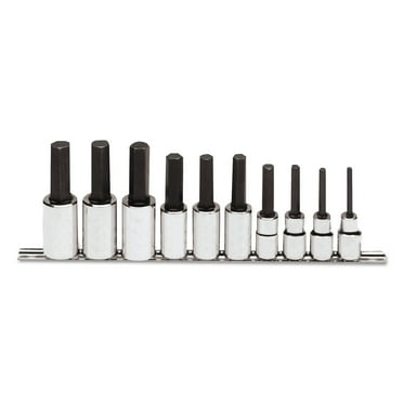 Proto 10 Piece Metric Hex Bit Socket Sets, 1/2 in
