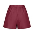 thumbnail image 6 of Itsame Sports Shorts Women Elastic Waist Short Sweatpants Pocket Solid Color Tight Short Pants Wine Size 4XL, 6 of 6